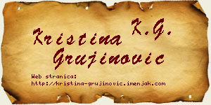 Kristina Grujinović vizit kartica